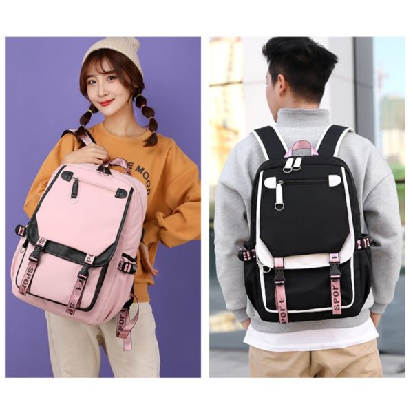 Colefa Korean Version Minimalist Multi-layer 13 Inch Computer Backpack Headphone Jack for Middle High School Students Backpack