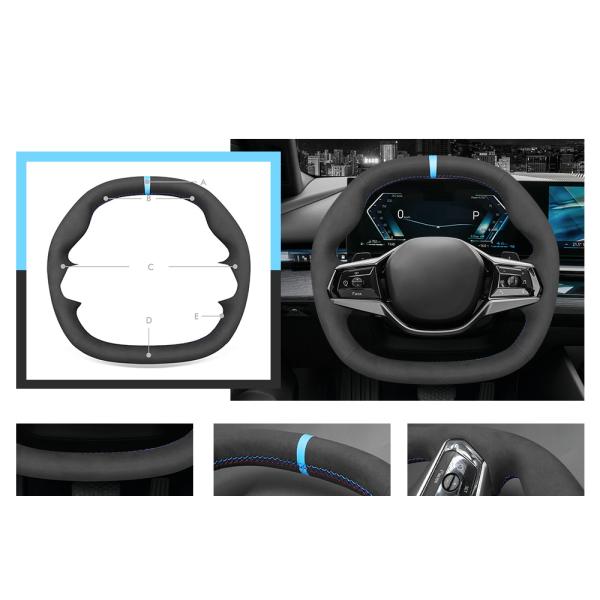 Customized Hand Stitching Steering Wheel Cover for BMW 5 Series i5 G60 G61 2023 2024