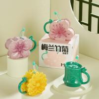 Prêt à expédier en stock style chinois grande capacité prune, orchidée, bambou et chrysanthème tasses de café au lait sur mesure, adapté pour le bureau et à la maison