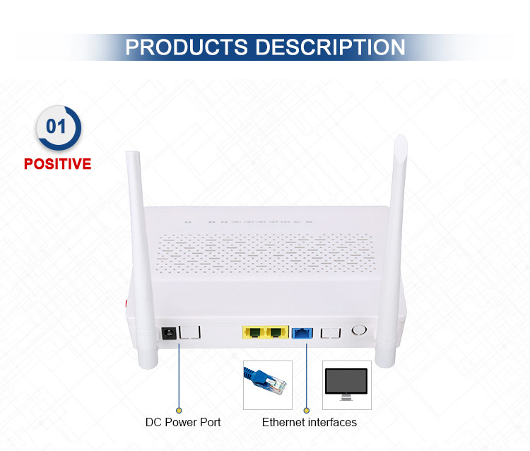 Модем маршрутизатора 1GE1FE FTTH ONU Wifi одиночного режима пластиковый XPON ONU