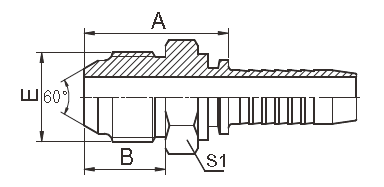 18611 Metric Hydraulic Hose Fittings , JIS 60 Degree Cone Fittings