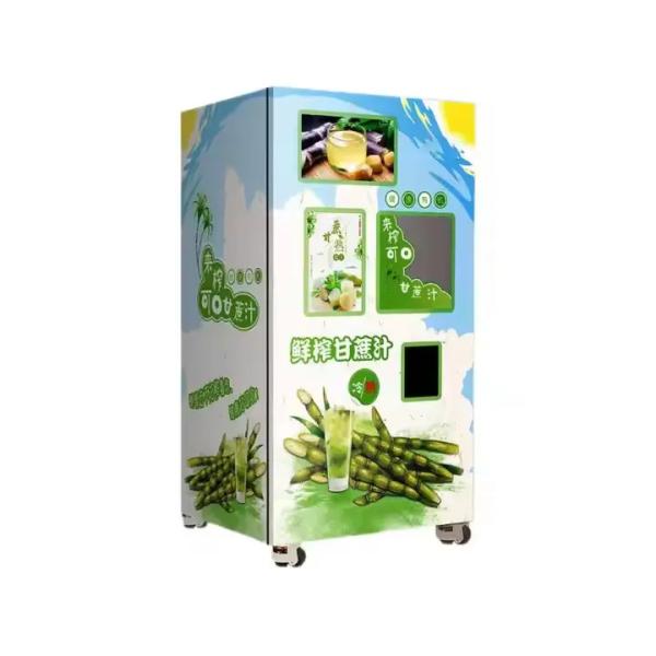 Fresh Sugar Cane Vending Machine Automatic Cleaning System Fruit Juice Vending Machine