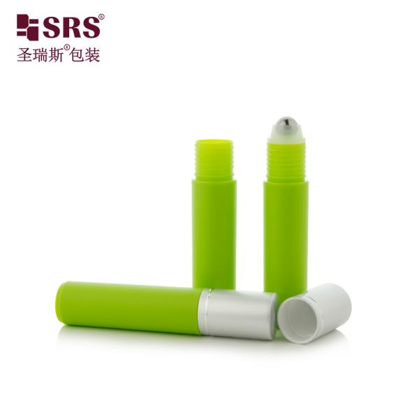 RPA-10ML Injection Matte Green Frosted Plastic PP PCR Roller Steel Ball Bottle With Aluminum Cap For Anti-Itch Liquid