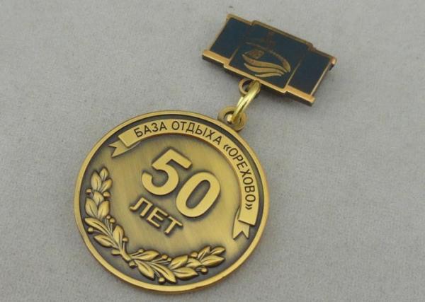 Zinc Alloy Custom Awards Medals Die Costing Antique Gold Double Side 3D Military