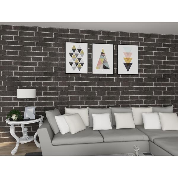 0.18mm-0.31mm espesor 3D Papel de pared de ladrillo de piedra 3D Papel de pared de ladrillo gris