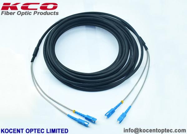 Black Armored Fiber Optic Patch Cord SC CPRI FTTA TPU 5G Communication
