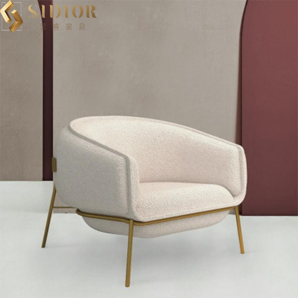 Single Nordic Modern Leisure Chair PU Leather 96cm Length For Living Room