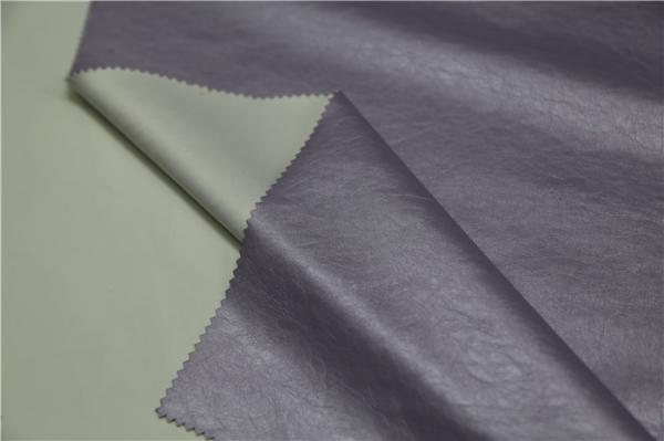 0.4mm Coated Pu Synthetic Leather Pearl Purple Color For Ladies Jacket
