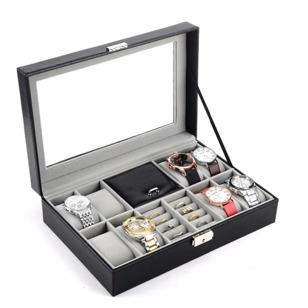Modern Leather Jewelry Display Box Watch Organizer Customized Logo