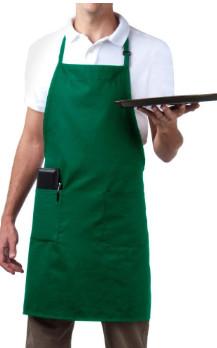 Commercial Full Length Bib Apron For Cooking Polyester Cotton Fabric Material