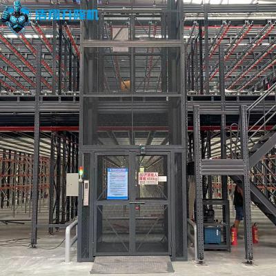 Hydraulic Cargo Elevator Indoor Outdoor 8m Stroke Grey Cargo Lift Elevator