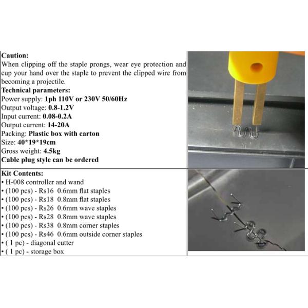 HOTSTAPLER FOR PLASTIC AUTO BODY REPAIR