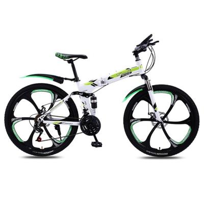 24/26 Inches Carbon Steel Foldable Bicycle with Integrated Shift Levers and Aluminum Alloy Brake Handle