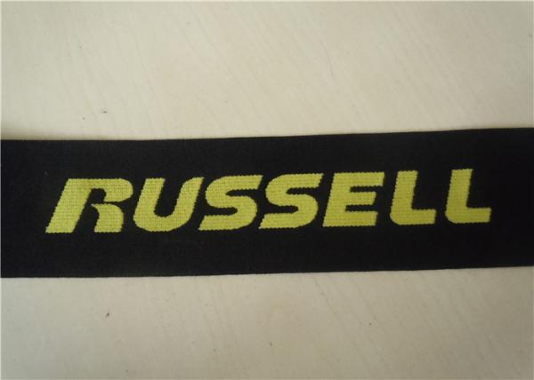Yellow Polyester Jacquard Elastic Fabric Bands , Thick Elastic Band