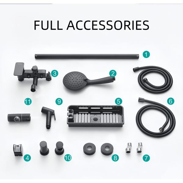 Multi Function Exposed Valve Showers Triple Handles Pressurized Spray Gun Brass Body