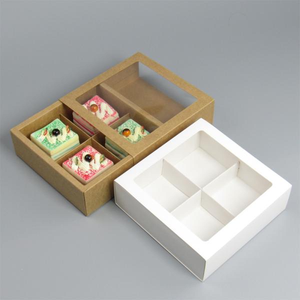 Boîte à pâtisserie personnalisée avec fenêtre et séparateurs pour biscuits et gâteaux