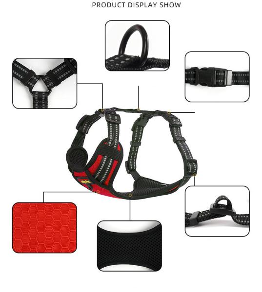 Waterproof Hi Vis Harness For Dogs LED Light Up Dog Harness XS-XL