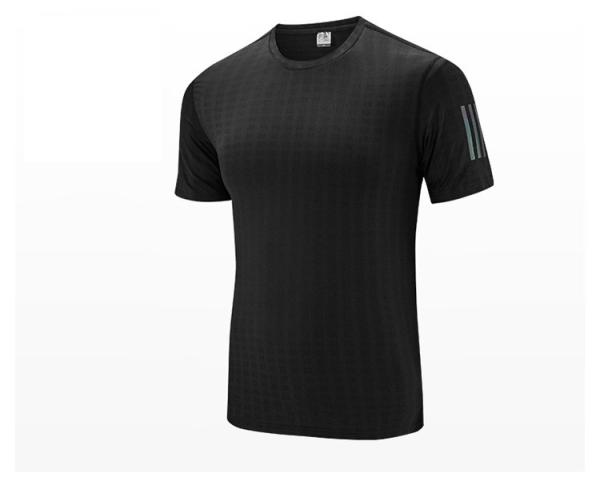 Laser Perforated 97%Polyester Men'S Athletic Clothing Round Neck Collar Shirt