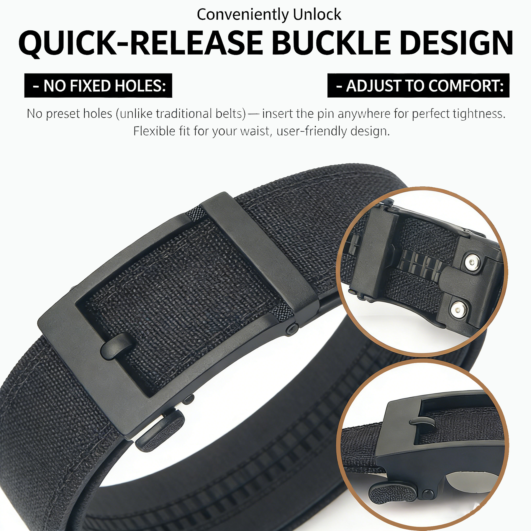 DANSKY Belt Ratchet Golf Canvas Tactical Belt for Men Adjustable Webbing with Ratcheting Buckle