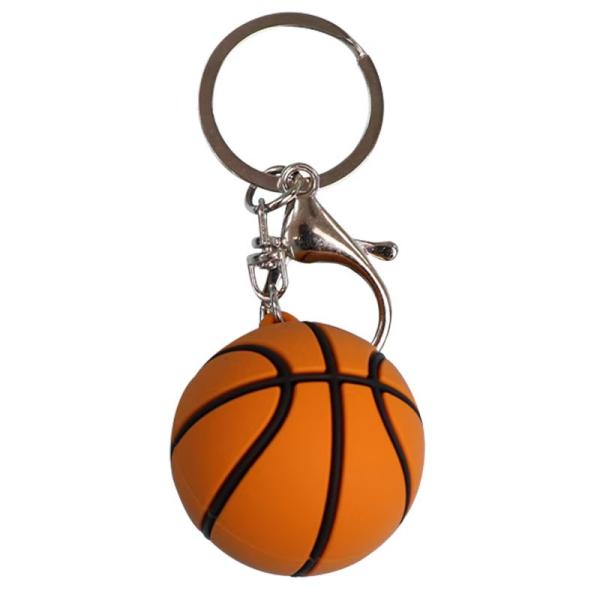 Creative Realistic PVC Keychain Three-dimensional Basketball Pendant Cute Tennis Ball Cartoon Billiard Cue Schoolbag