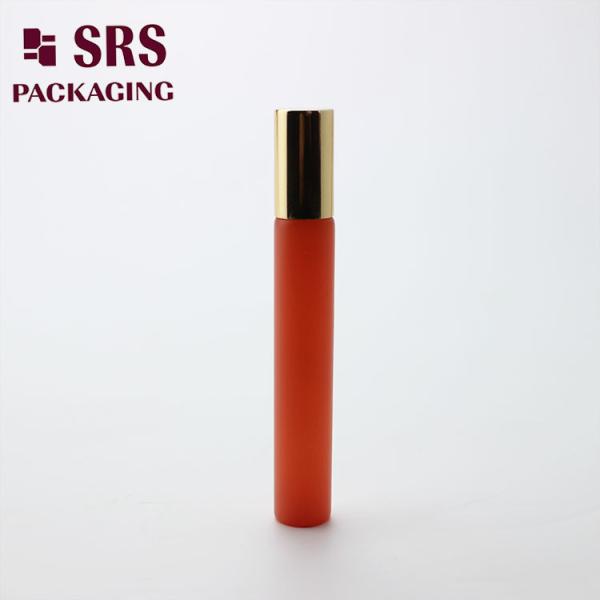SRS cosmetic 10ml orange color glass perfume roller ball bottle for oil