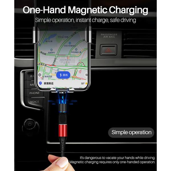 2.4A Magnetic OTG Cable Data Sync Transfer Durable 3 In 1 OTG Adapter