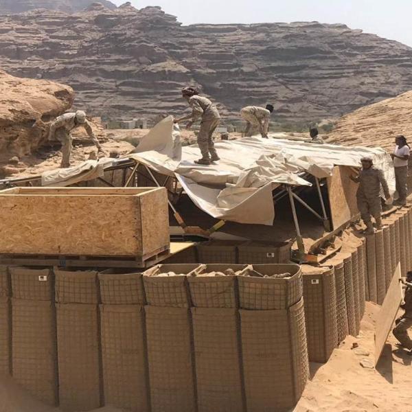 MIL3 1*1*10m Heavy Duty Galvanized Hesco Barrier Bastion For Welded Sand Wall Defensive Barrier