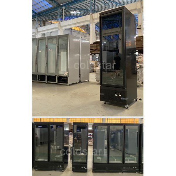 450 Liters Plug In R290 Refrigerant Swing Upright Glass Door Freezer Merchandiser