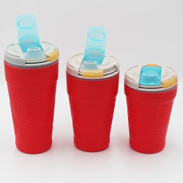 Colored Silicone Couples Water Bottles 560ml Exquisite Coffee Mugs