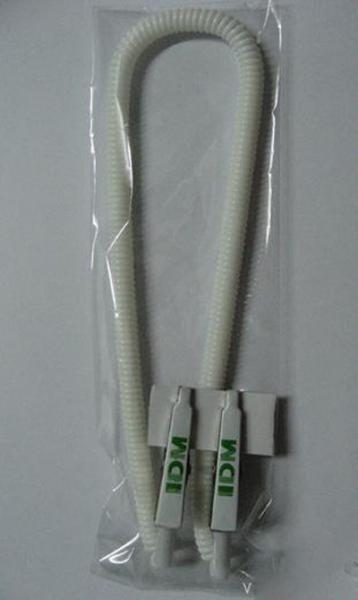 Customized logo pringint on white metal alligator clip with white spring coil chain holder