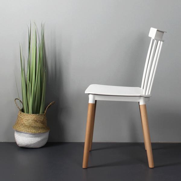 Restaurant Wooden Leg Plastic Chair 130kg Bearing Polypropylene PP