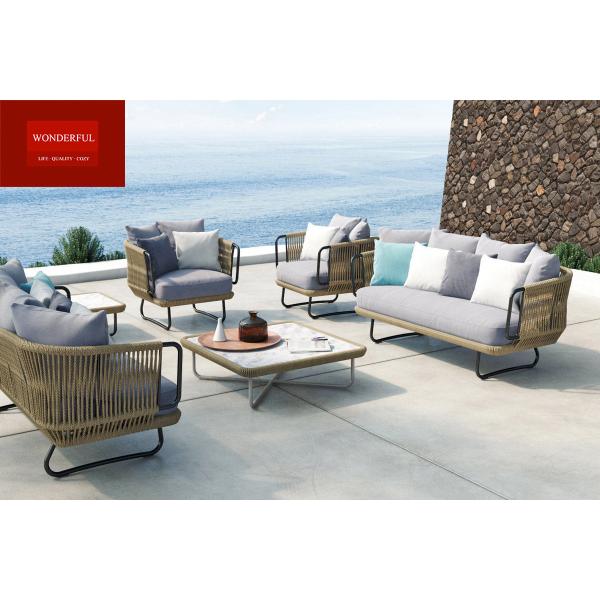 High End Custom Outdoor Furniture European Nordic Style Rattan Sofa for Garden