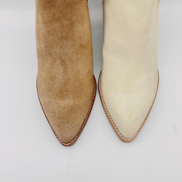 Custom Womens Leather Dress Boots  Bone Soft Nappa / Cow Suede Leather Upper