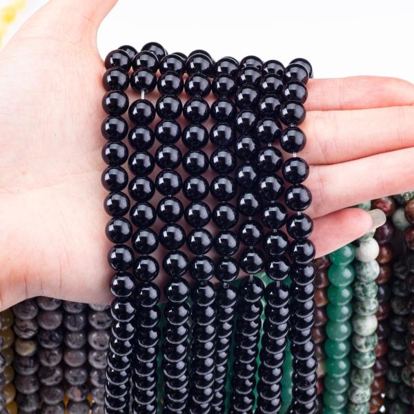 8 мм черный оникс драгоценный камень бусы лечебные кристаллические бусы для изготовления ювелирных изделий