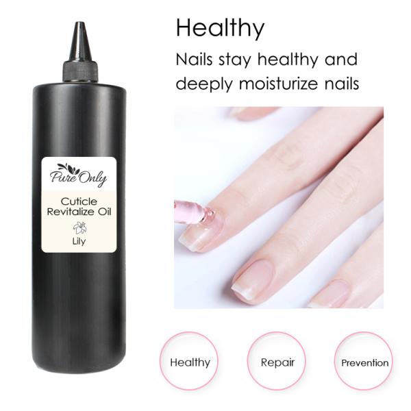 1 kg/5 kg d'huile de cuticule d'ongle en vrac Logo de l'huile de cuticule d'ongle parfumée personnalisée Cuticule d'huile de cuticule de fruits à kératine naturelle enrichie de parfum