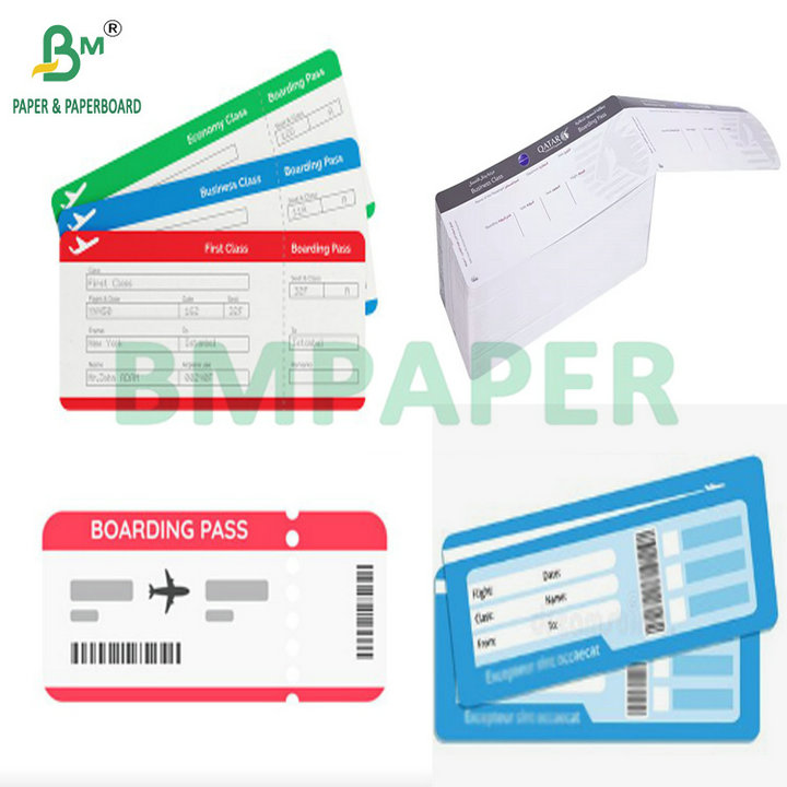 175g 18.8cm x 8.3cm Thermal Blank Boarding Pass Customized Cheap Flights Tickets  175 грамм 18,8 см x 8,3 см Тепловой пустой посадочный билет