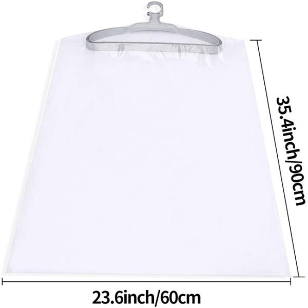 Laundrette Disposable Clear Garment Bags Polythylene Clothes Protector Bags