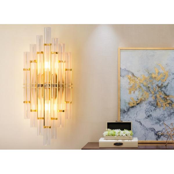 Métal mené par 50cm léger Crystal Wall Lamp de taille du diamètre 23cm