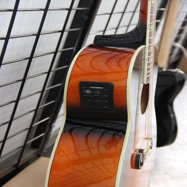 China handmade OEM J2001 sunburst acoustic guitar with EQ