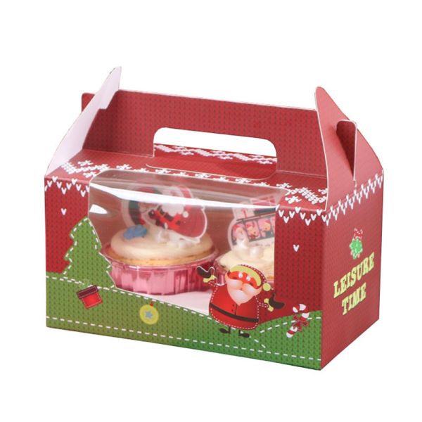 Personalised CYMK Printing Xmas Gift Box For Christmas Cake Sweet Candy 600gsm