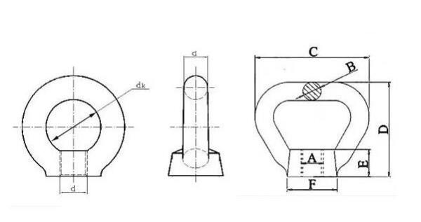 SS304 SS316 Forged Lifing Galvanized Oval Eye Nut DIN582 Zinc Plate Surface