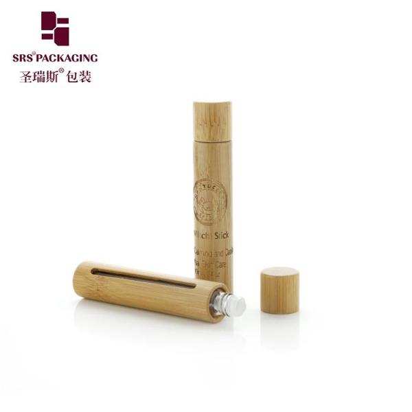 BG(G)-10ML UV Proof Essential Oil Roller Ball Bottle Bamboo Outer Shield From Sunlight Glass Ball Perfume Cologne