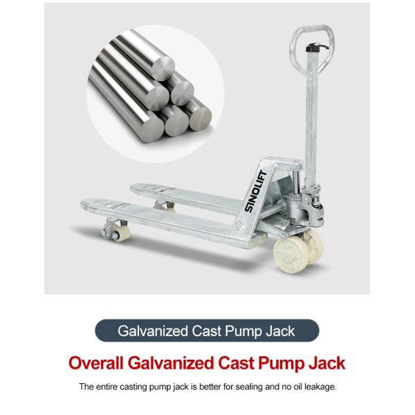 Sinolift China NAG Diseño de trabajo pesado galvanizado y acero inoxidable pallet de mano jack o camión