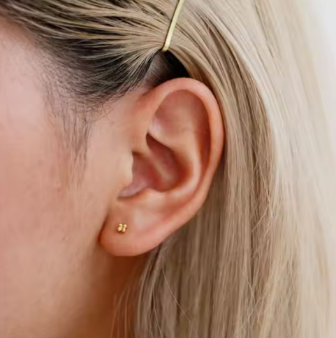 6mm Silver Tiny Beaded Ball Barbell Stud Earrings With Screw Backs Jewelry