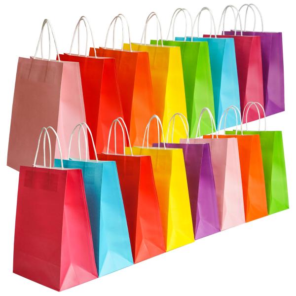 Recyclable Paper Bag Colored Paper Bag Kraft Gift Packaging Bag