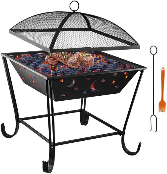 Solid Steel Wood Cannon Charcoal Burning Fire Pit 60.96cm X 60.96cm