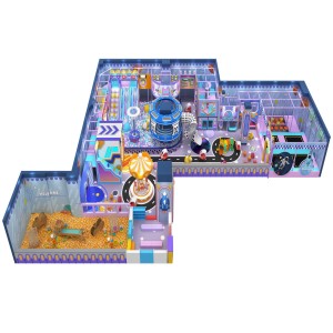 Macaron Custom Indoor Family Entertainment Center Soft Play Castle Slide Maze Trampoline Playground