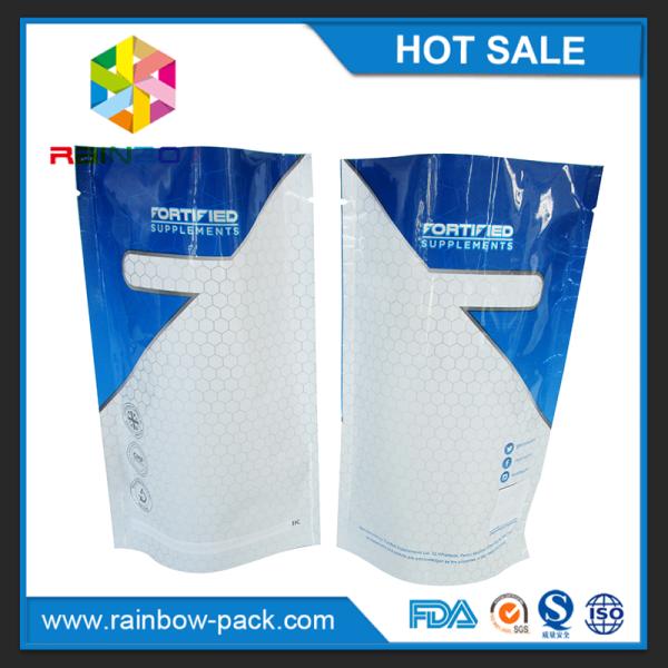 Свободный образец стоит вверх зиплок для порошка протеина вхэы 750г пакайнг с зазубриной разрыва