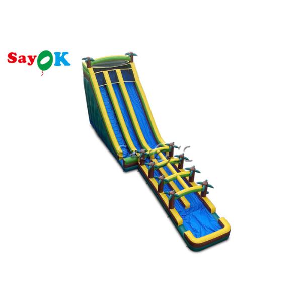 Large Multi Channel PVC Inflatable Bouncer Slide With Pool
