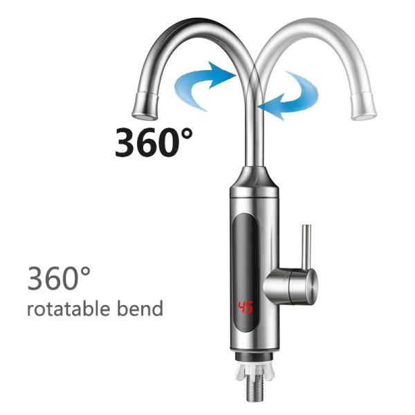 3300W 220V Electric Water Heater Tap 360 Degree Rotatable Stainless Instant Water Heater Tap